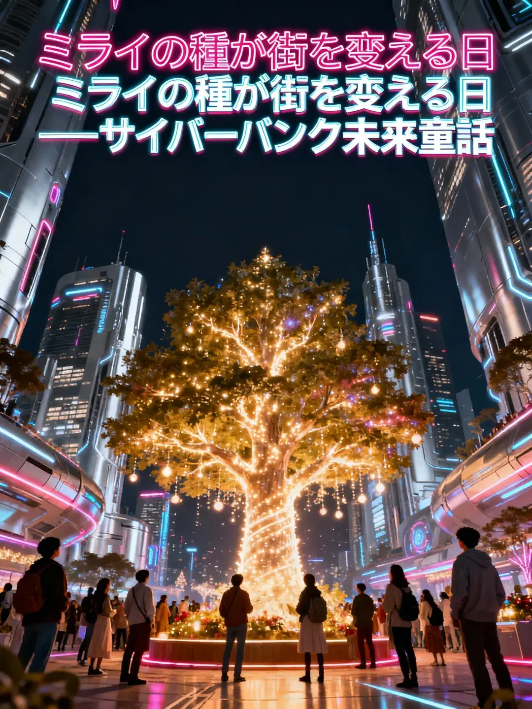 ミライの種が街を変える日——サイバーパンク未来童話