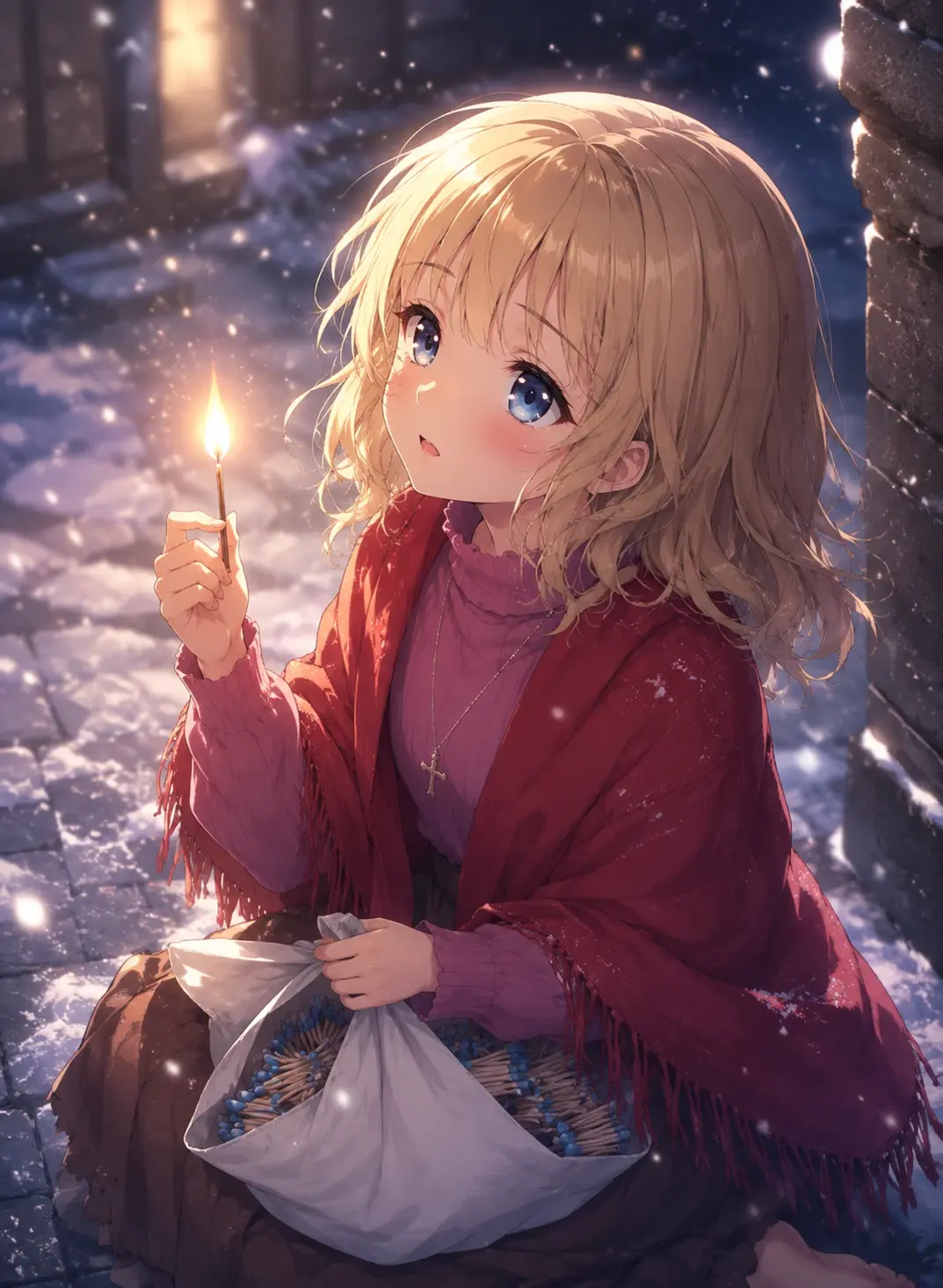 星の降る夜に ――マッチ売りの少女と、青い封蝋の手紙――