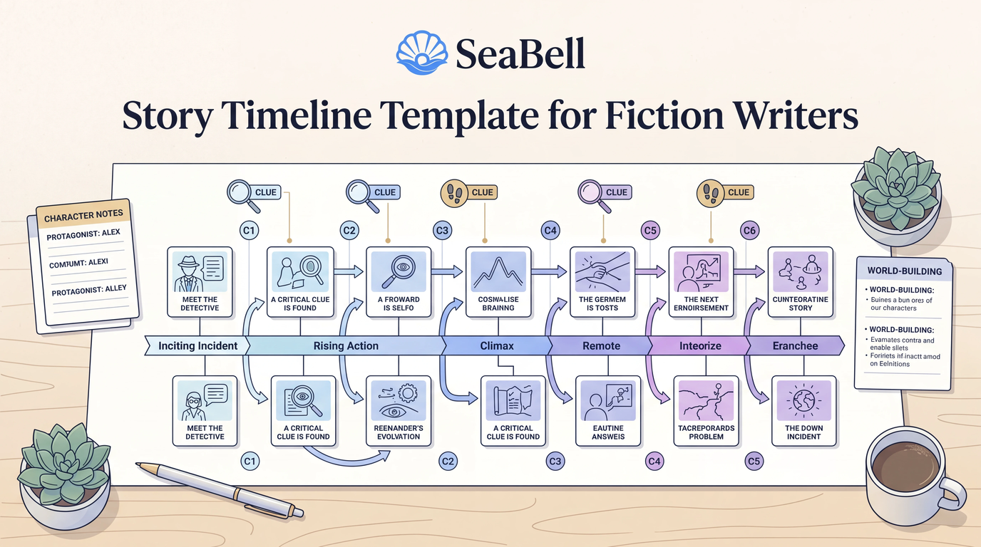 Story Timeline Template for Fiction Writers